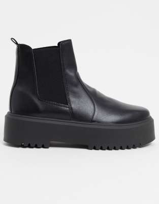 asos black chunky boots