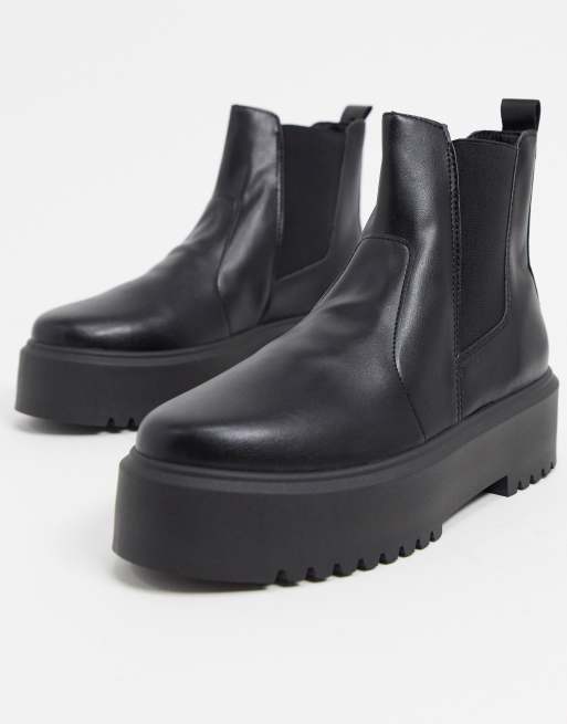 ASOS DESIGN – Aberdeen – Svarta grova chelseaboots