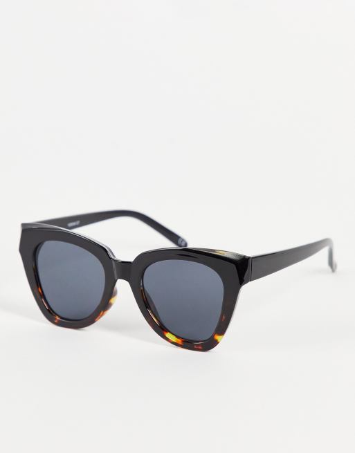 ASOS DESIGN – Abgeschrägte Cat-Eye-Sonnenbrille in verblasster Schildpatt-Optik