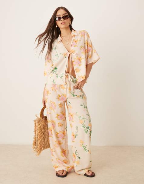 ASOS DESIGN Abi beach co-ord in multi floral print - view 1