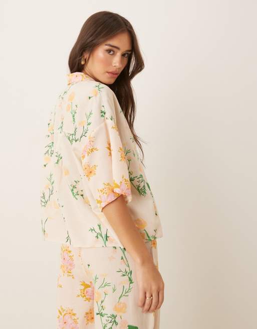 ASOS DESIGN Abi beach top in multi floral print, 4 of 4