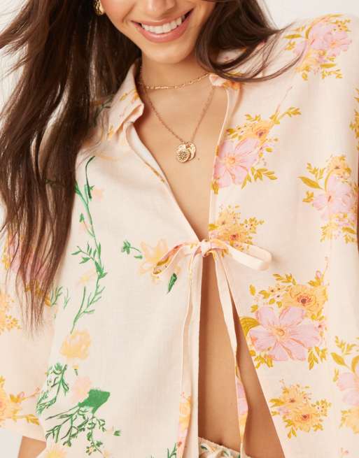 ASOS DESIGN – Abi – Strandoberteil mit buntem Blumenmuster, 2 von 4