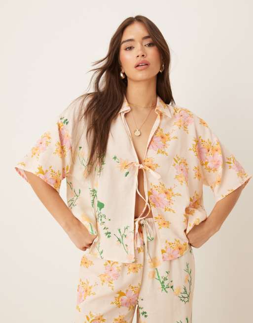 ASOS DESIGN - Abi - Top da mare con stampa floreale multicolore
