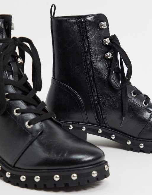 Studded Lace-up Boots