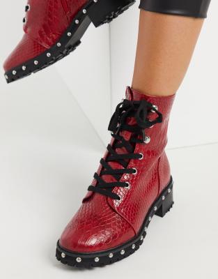 red studded boots