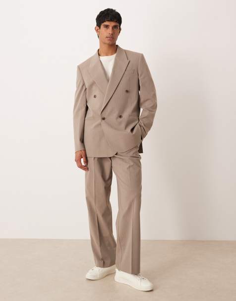 ASOS DESIGN - Abito comodo neutro gessato - view 1