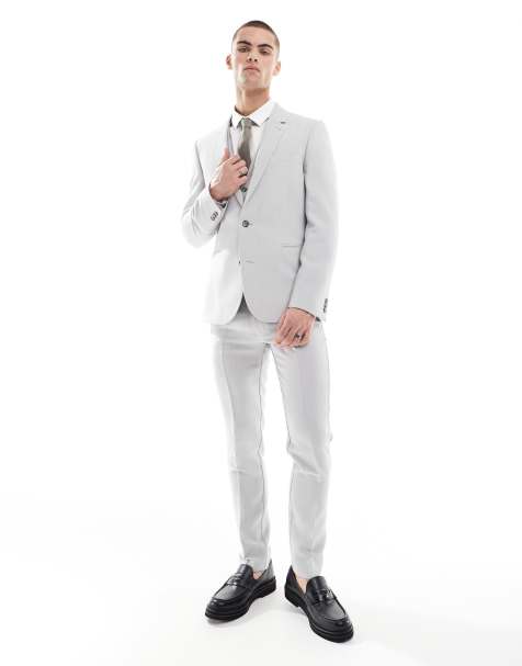 ASOS DESIGN - Abito skinny grigio chiaro microtesturizzato - view 1