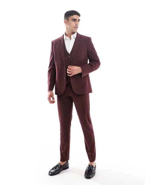 ASOS DESIGN - Abito slim bordeaux - view 1
