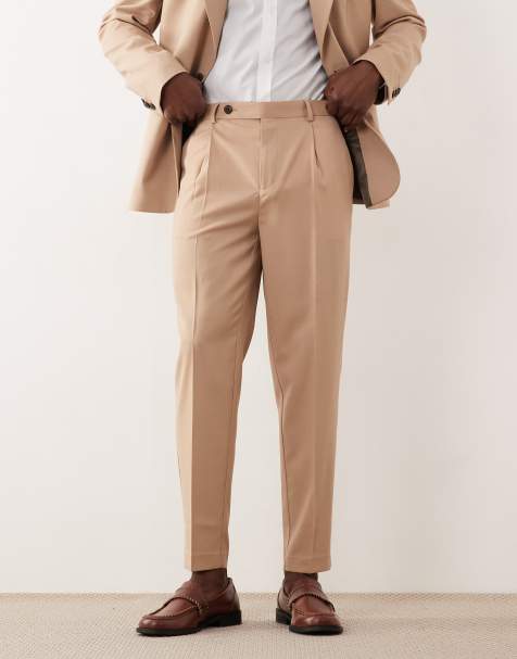 ASOS DESIGN - Abito slim in 100% lana estiva beige - view 1