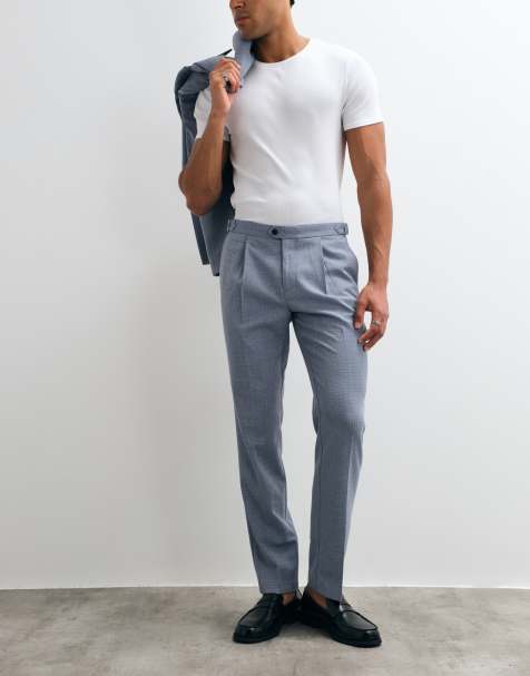 ASOS DESIGN - Abito slim in tweed di misto lana azzurro - view 1