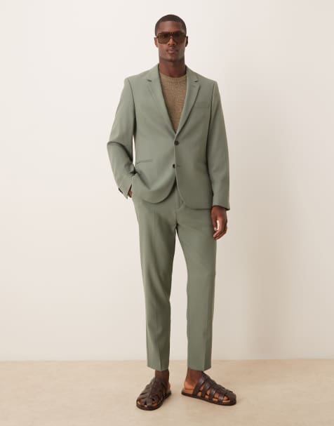 ASOS DESIGN - Abito slim in twill verde - view 1