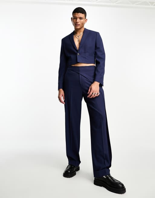 ASOS DESIGN - Abito super corto color blu navy