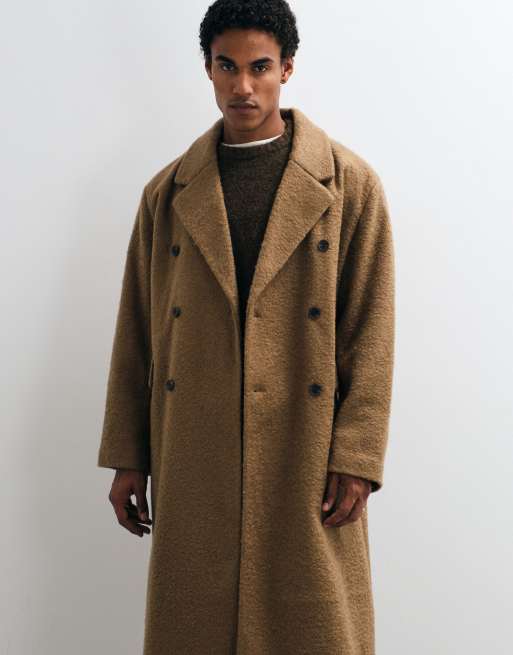 ASOS DESIGN abrigo extragrande efecto lana en bouclé marrón, 2 de 5