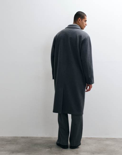 ASOS DESIGN - abrigo extragrande efecto lana en gris carbón, 3 de 5