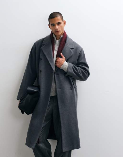 ASOS DESIGN - abrigo extragrande efecto lana en gris carbón, 4 de 5