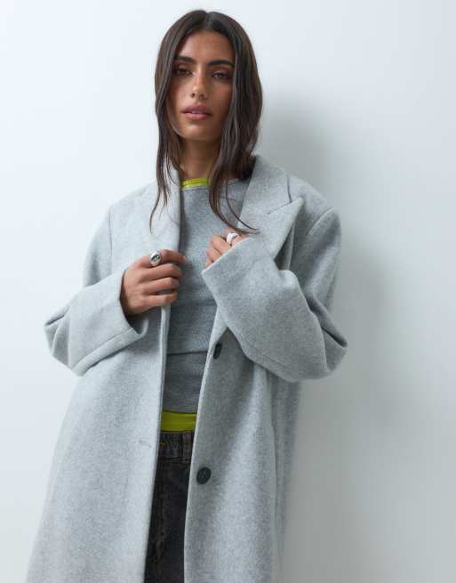 ASOS DESIGN - abrigo ligero gris claro de botonadura sencilla, 3 de 4