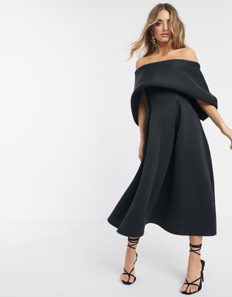 ASOS DESIGN – Abschlussball-Midikleid mit umgeschlagenem Design