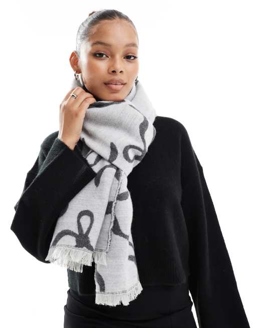 Timbuktu Scarf Grey, Grey White handmade top scarf, Scarves for women, Hand Woven Scarf, Timbuktu Scarf Grey Blanket Scarf, Popular now Fashion