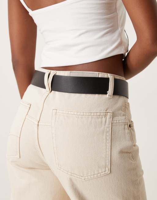 ASOS DESIGN abstract buckle waist and hip jeans belt in black, 3 of 3