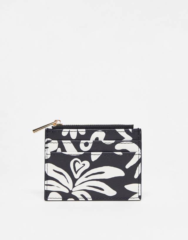 ASOS DESIGN abstract cardholder in mono