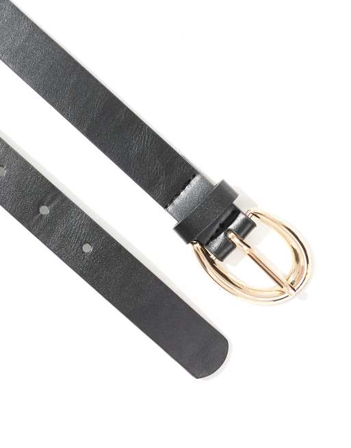 Suede 2 Tone Adjustable Belt sale with Abstract Buckle