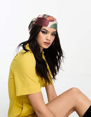 ASOS DESIGN ASOS DESIGN abstract print large headscarf-Multi