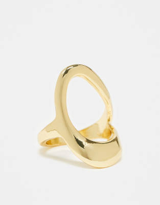 ASOS DESIGN - Abstrakter Ring mit 14-Karat-Vergoldung-Goldfarben