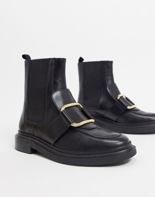 asos leather ankle boots