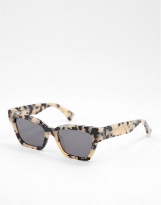 ASOS DESIGN acetate frame cat eye sunglasses in milky tort