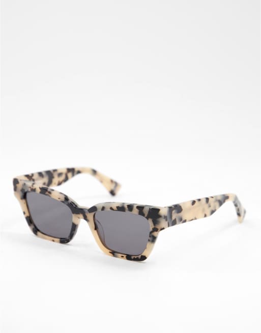 ASOS DESIGN acetate frame cat eye sunglasses in milky tort 