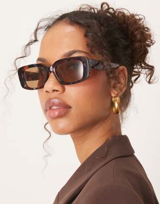 ASOS DESIGN ASOS DESIGN acetate mid square sunglasses with polarised lens-Multi