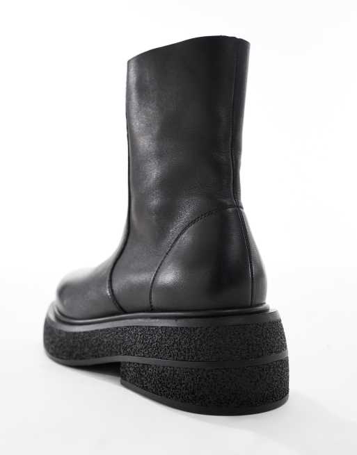 Asos flat black boots best sale