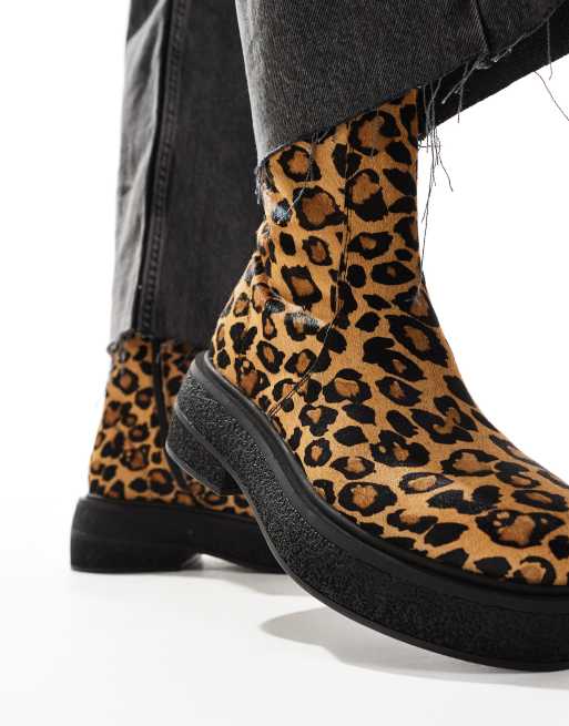 Designer leopard print boots on sale