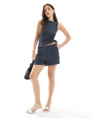 Asos Design Acid Wash Texture Wide Leg Pants