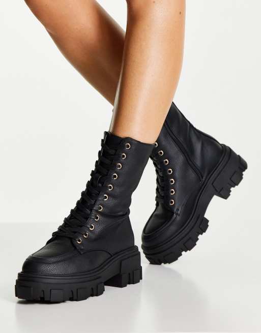 ASOS DESIGN Acoustic Bottes chunky lac es Noir ASOS