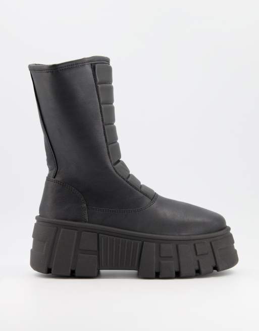 ASOS DESIGN - Acre - Bottines chunky matelassées - Noir