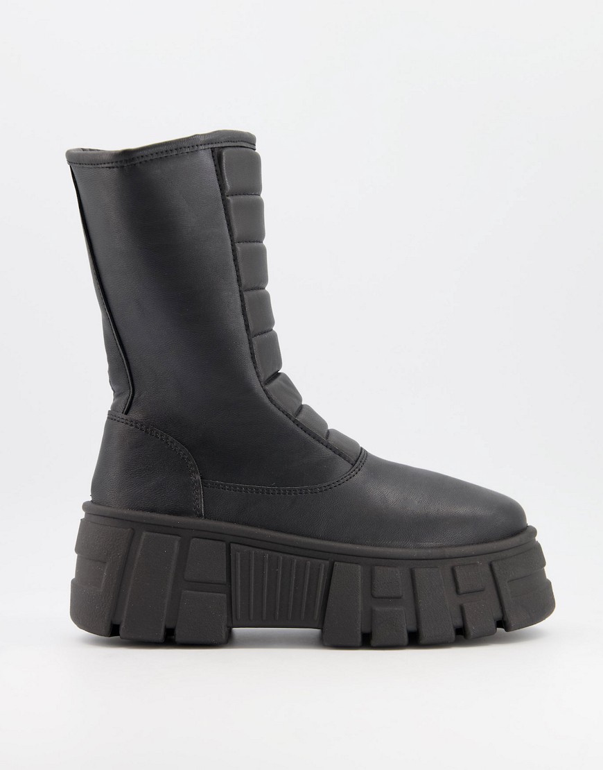 Asos Design Acre Chunky Padded Boots In Black