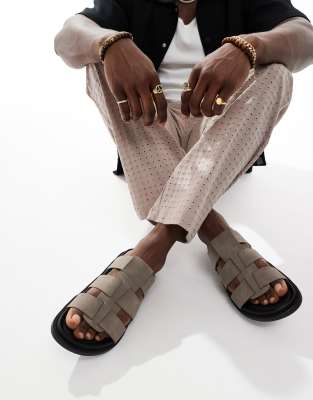 ASOS DESIGN across strap sandal in grey