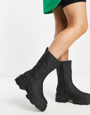 ASOS DESIGN Acton chunky pull on boots in black