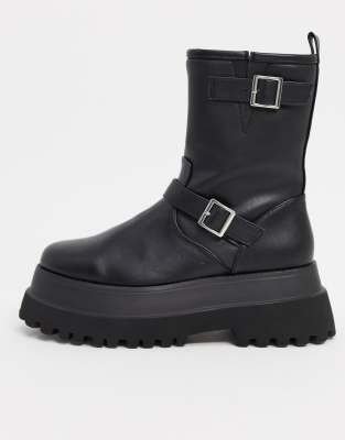 asos black chunky boots