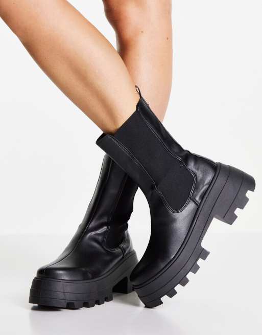 ASOS DESIGN Ada chunky Chelsea boots in black