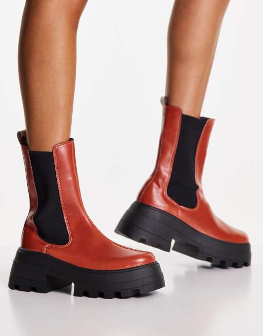 ASOS DESIGN – Ada – Ljusbruna, grova chelseaboots