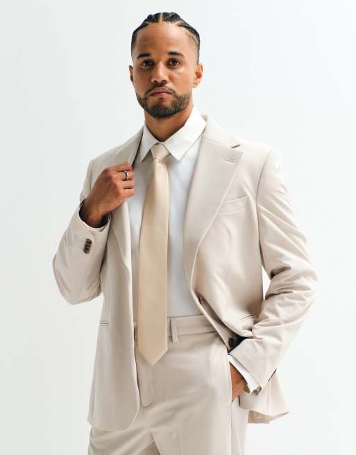 ASOS DESIGN adaptive hook and loop tape fastener tie in neutral, 2 of 5