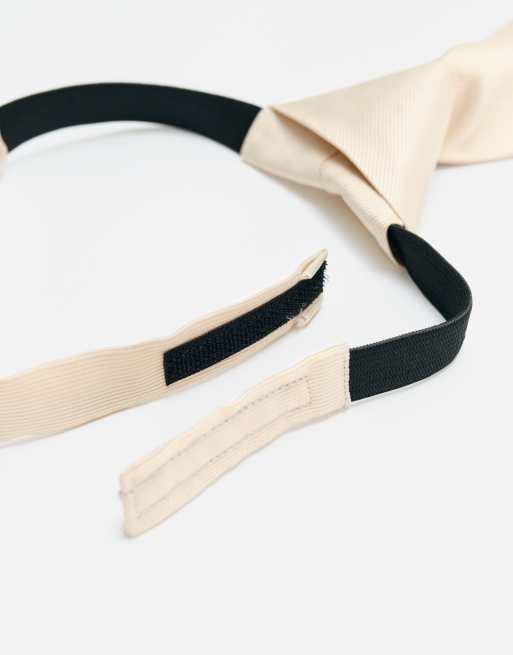 ASOS DESIGN adaptive hook and loop tape fastener tie in neutral, 5 of 5
