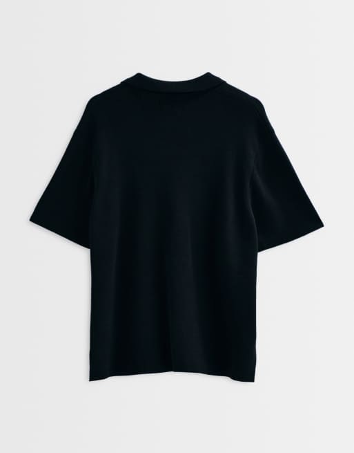 ASOS DESIGN adaptives Strick-Polo in Schwarz, 10 von 10