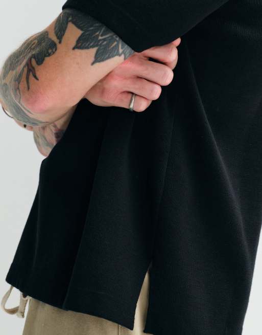 ASOS DESIGN adaptives Strick-Polo in Schwarz, 3 von 10