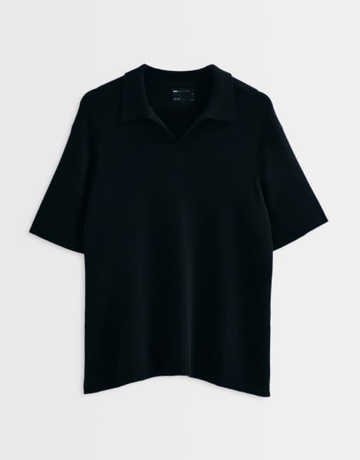 ASOS DESIGN adaptives Strick-Polo in Schwarz, 7 von 10
