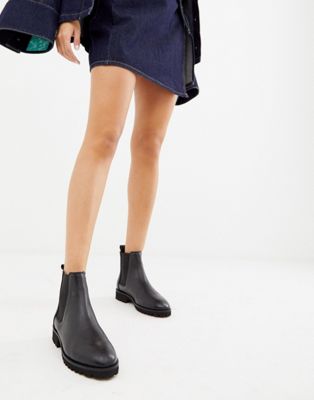 asos design atom leather chelsea boots in leopard print