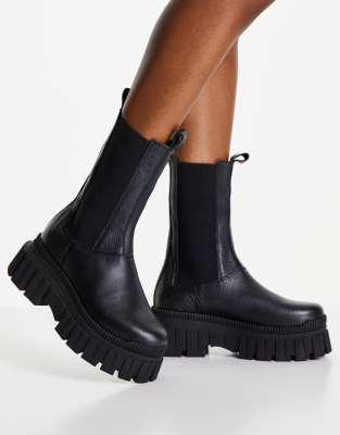 chelsea boots damen schwarz dicke sohle