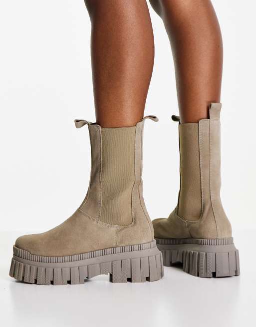 Grey on sale chunky boots